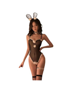 Conjunto Lencería Sexy Conejita SNOMYRS Malla Transparente