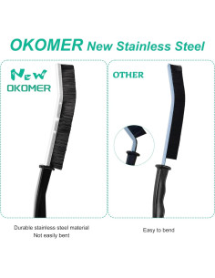 Cepillo de limpieza de ranuras OKOMER acero inoxidable 4 piezas 2