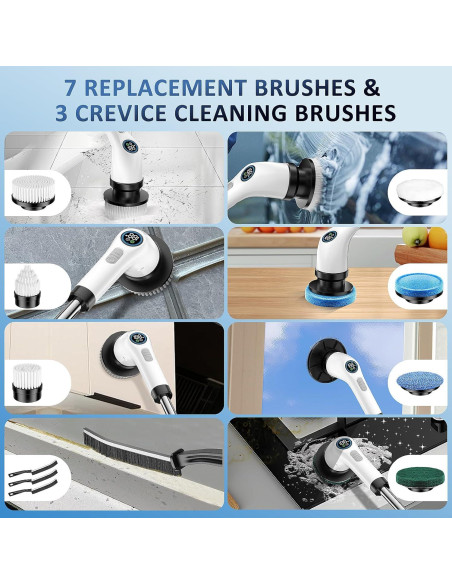 Cepillo Eléctrico Giratorio Yesayce A12 7 Cabezas IPX7