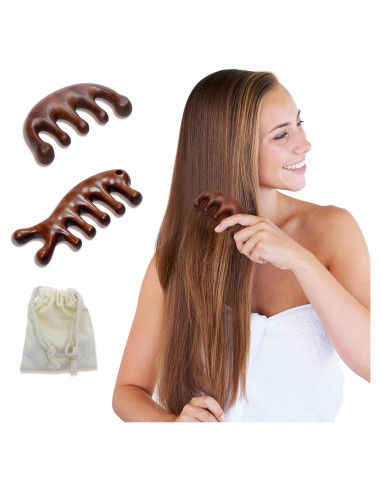 Paquete de 2 Peines de Masaje de Madera CKCLGTDM