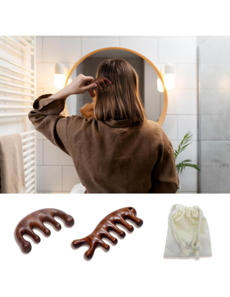 Paquete de 2 Peines de Masaje de Madera CKCLGTDM