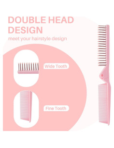 Cepillo de Pelo Mini Portátil RHOS Doble Cabeza Rosa 2