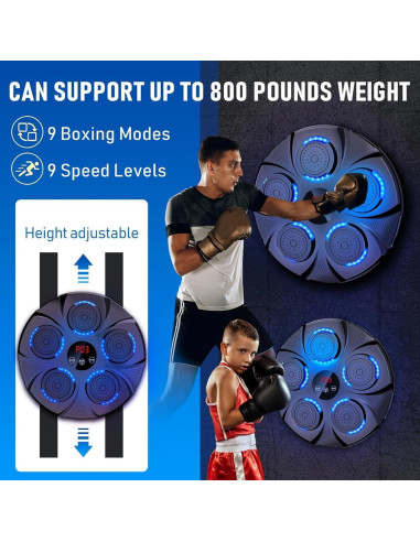 Máquina de Boxeo Musical ZEAL'N LIFE Ajustable 9 Modos