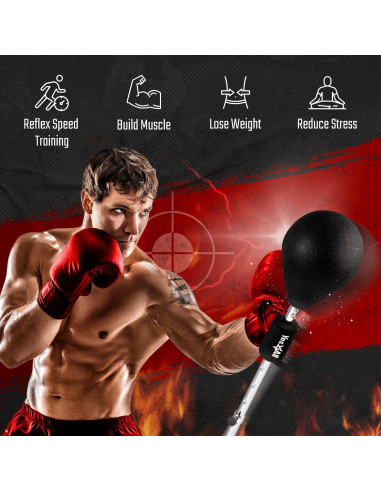 Saco de Boxeo Yes4All con Soporte Ajustable y Bola Reflexiva
