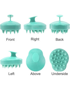 Cepillo de Masaje AKOAK Silicona Verde para Cuero Cabelludo 2