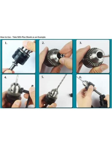 Chuck de Perforación Thomegoods 1/2-20UNF 1.5-13mm con Adaptador