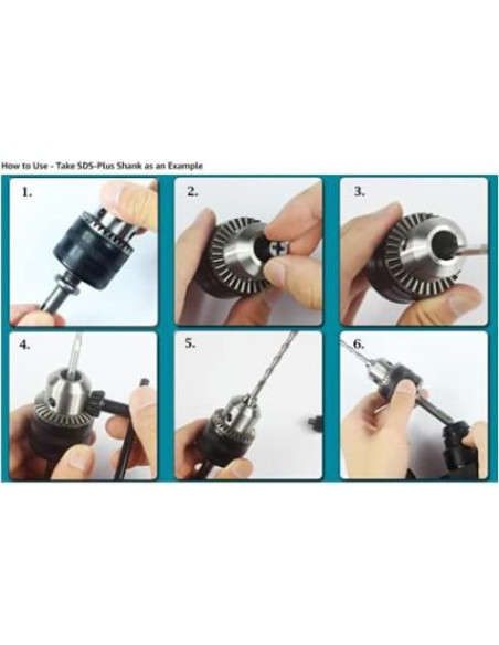 Chuck de Perforación Thomegoods 1/2-20UNF 1.5-13mm con Adaptador