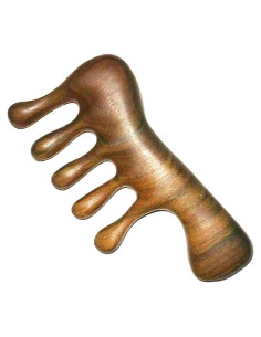 Peine de Masaje Gua Sha OULIGET de Madera Natural 10x5cm