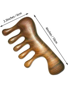 Peine de Masaje Gua Sha OULIGET de Madera Natural 10x5cm 2