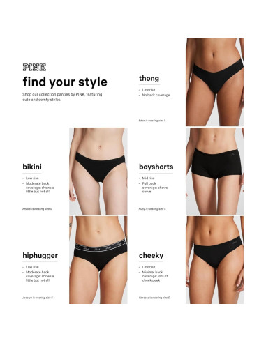 Bragas hipster sin costuras Victoria's Secret PINK (M) 5 piezas