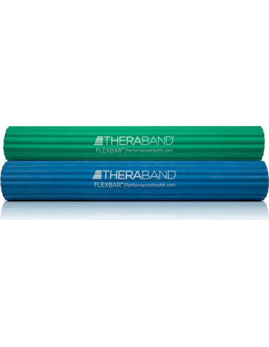 Barra de Terapia THERABAND FlexBar Verde/Azul - Mediana-Pesada