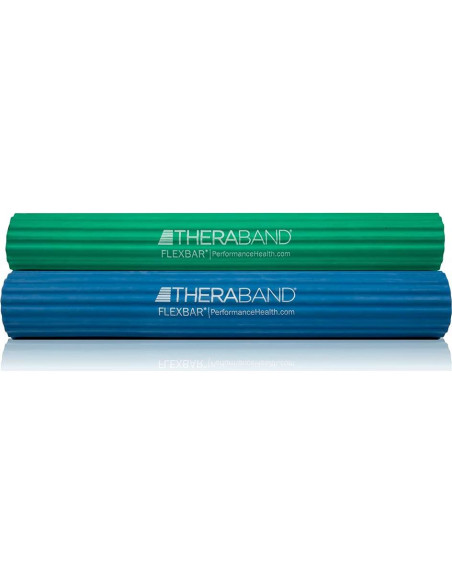 Barra de Terapia THERABAND FlexBar Verde/Azul - Mediana-Pesada