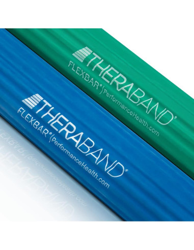 Barra de Terapia THERABAND FlexBar Verde/Azul - Mediana-Pesada