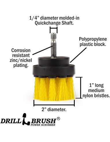 Cepillo de Limpieza para Taladro Drillbrush 2" Amarillo
