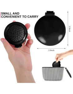 Cepillo de pelo plegable 1st Choice con espejo plata 2