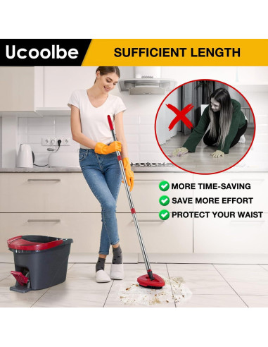 Cepillo Fregona Ucoolbe Spin Mop Repuesto Nylon 130g