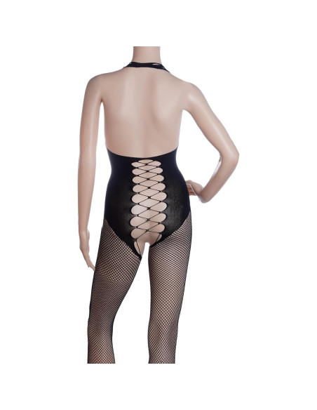 Fengek 3 Piezas Bodysuits Mallas Lencería Mujeres Negro
