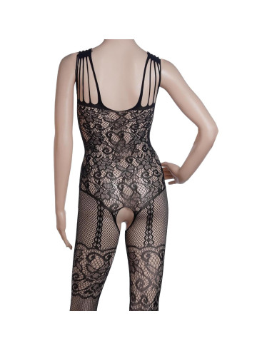 Fengek 3 Piezas Bodysuits Mallas Lencería Mujeres Negro