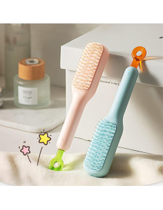 Cepillo de Pelo Autolimpiante CMHX 2 PCS Azul y Rosa 2