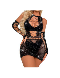 Conjunto de Lencería Sexy para Mujeres - Talla Única - Negro