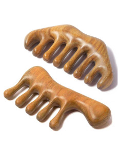 Peine de Madera para Sisterlocks Moreinday - Masajeador Cuero Cabelludo