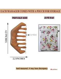 Peine de Madera para Sisterlocks Moreinday - Masajeador Cuero Cabelludo 2