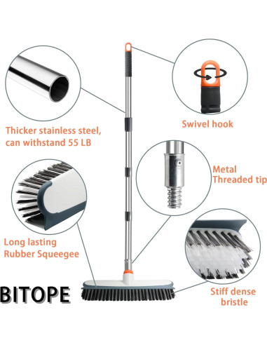 Cepillo de Fregado de Suelo BITOPE 2 en 1 Extensible 30 cm