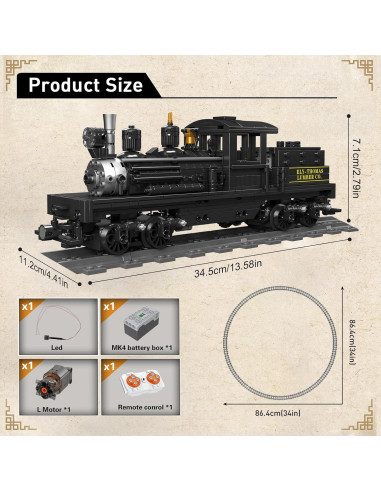 Juego de Construcción Locomotora Mould King 880 PCS LED Control