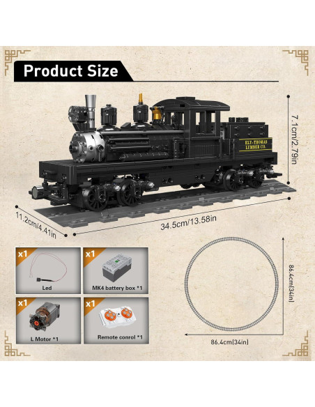 Juego de Construcción Locomotora Mould King 880 PCS LED Control