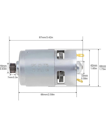Motor DC 775 16 Dientes 18V ChgImposs para Taladro Eléctrico