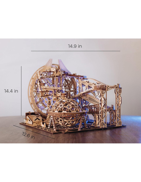 Wood Trick Carrera de Canicas Eléctrica 3D - 38x36 cm