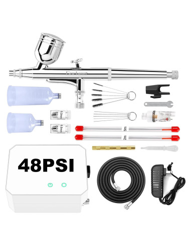 Kit de Aerógrafo Gocheer 48 PSI con Compresor y Boquillas