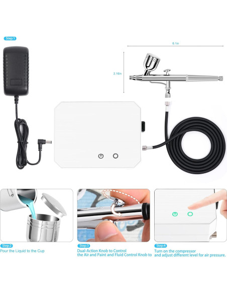 Kit de Aerógrafo Gocheer 48 PSI con Compresor y Boquillas