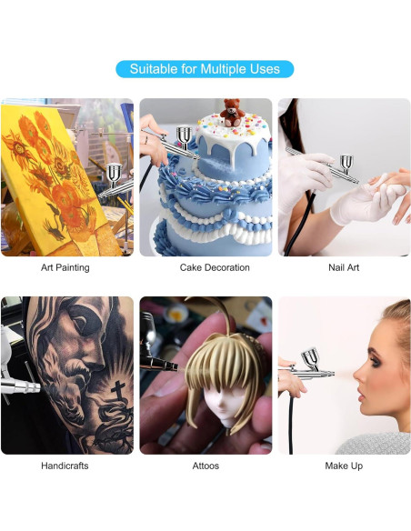 Kit de Aerógrafo Gocheer 48 PSI con Compresor y Boquillas