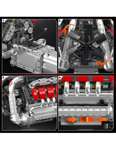 Mould King Motor V8 1169 Piezas Kit de Construcción STEM