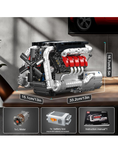 Mould King Motor V8 1169 Piezas Kit de Construcción STEM
