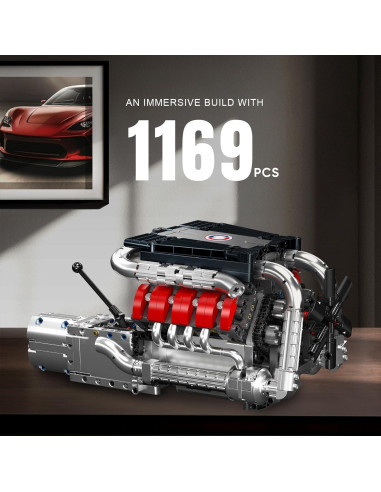 Mould King Motor V8 1169 Piezas Kit de Construcción STEM