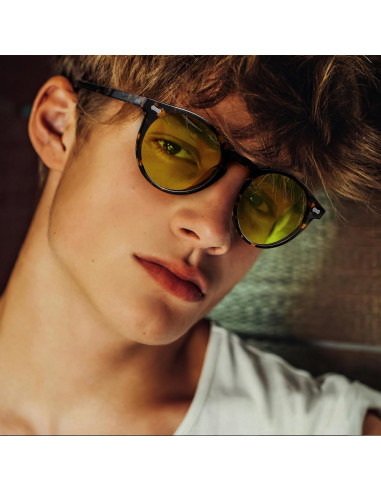 Gafas de Conducción Nocturna CARFIA Marco Redondo Amarillo