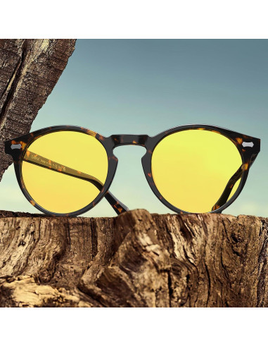 Gafas de Conducción Nocturna CARFIA Marco Redondo Amarillo