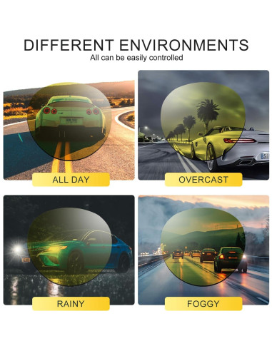 Gafas de Conducción Nocturna CARFIA Marco Redondo Amarillo