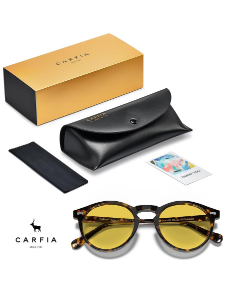 Gafas de Conducción Nocturna CARFIA Marco Redondo Amarillo