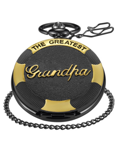 Reloj de bolsillo SwitchMe PK062901 cuarzo negro con cadena