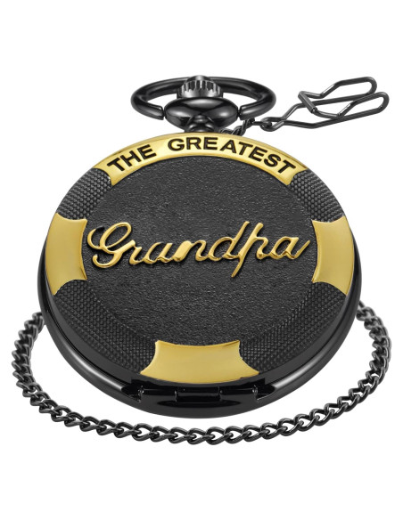 Reloj de bolsillo SwitchMe PK062901 cuarzo negro con cadena