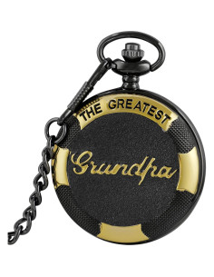 Reloj de bolsillo SwitchMe PK062901 cuarzo negro con cadena 2