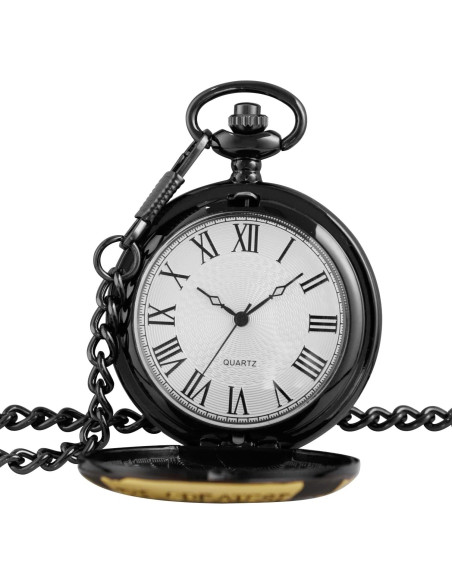 Reloj de bolsillo SwitchMe PK062901 cuarzo negro con cadena