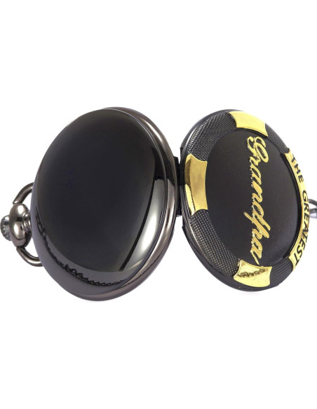 Reloj de bolsillo SwitchMe PK062901 cuarzo negro con cadena