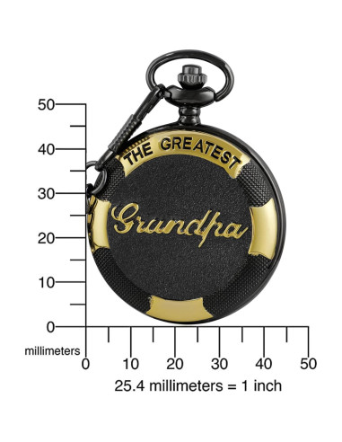 Reloj de bolsillo SwitchMe PK062901 cuarzo negro con cadena