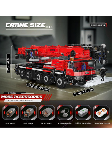 Grúa de Construcción Mould King 17074 Control Remoto 3218PCS