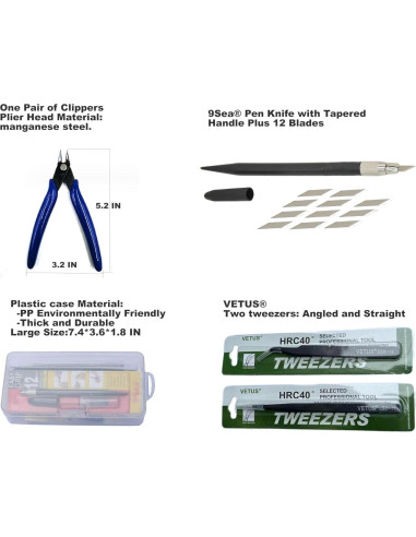 Juego de Herramientas para Modelistas Alemon - 12 Piezas