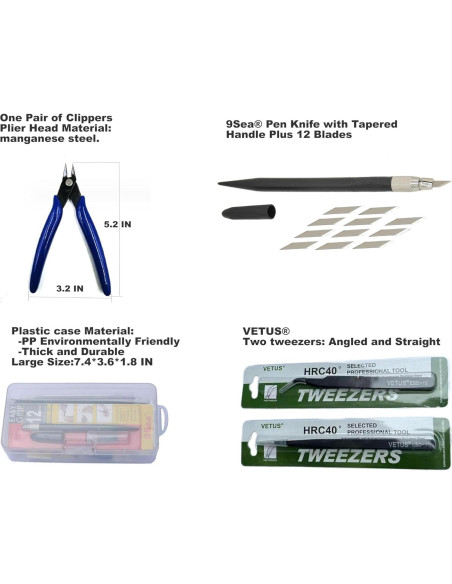 Juego de Herramientas para Modelistas Alemon - 12 Piezas